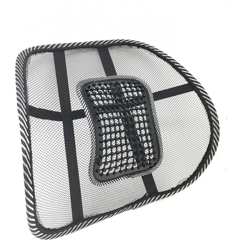Suport lombar pentru scaun auto si de birou, zona de masaj, 39x39 cm, negru