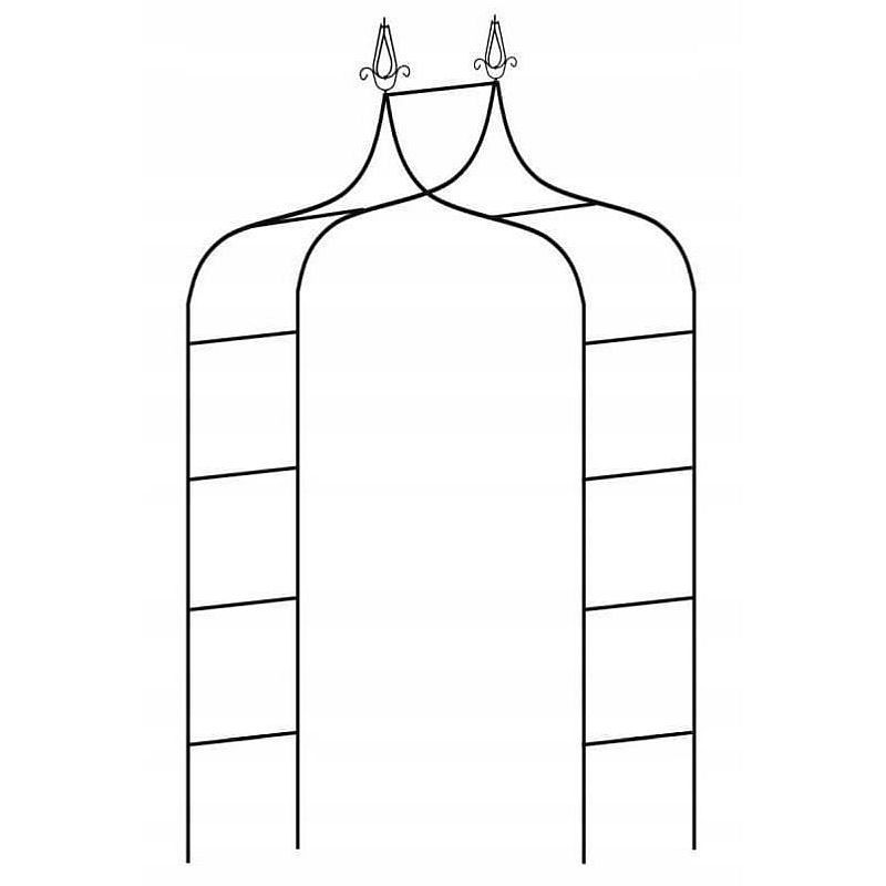 Pergola decorativa de gradina, constructie metalica, stil gothic, 240x128x37 cm