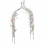 Pergola decorativa de gradina, constructie metalica, stil gothic, 240x128x37 cm