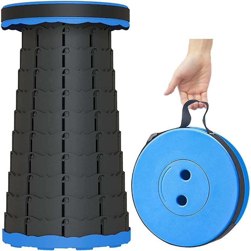 Scaun rotund pliabil, telescopic, maner pentru transport, pescuit si camping