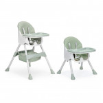 Scaun de masa pentru bebelusi, model 2 in 1, centuri siguranta, tavita, 92x77x62 cm, verde