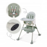 Scaun de masa pentru bebelusi, model 2 in 1, centuri siguranta, tavita, 92x77x62 cm, verde