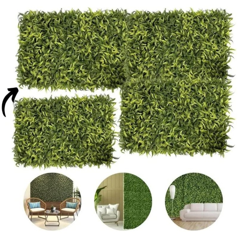 Gard artificial cu frunze verzi, panou 40x60 cm, decor sau mascare, suport grila pe