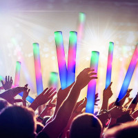 Bagheta foam stick cu led, accesoriu petrecere si festival, lungime 46 cm culoare albastru
