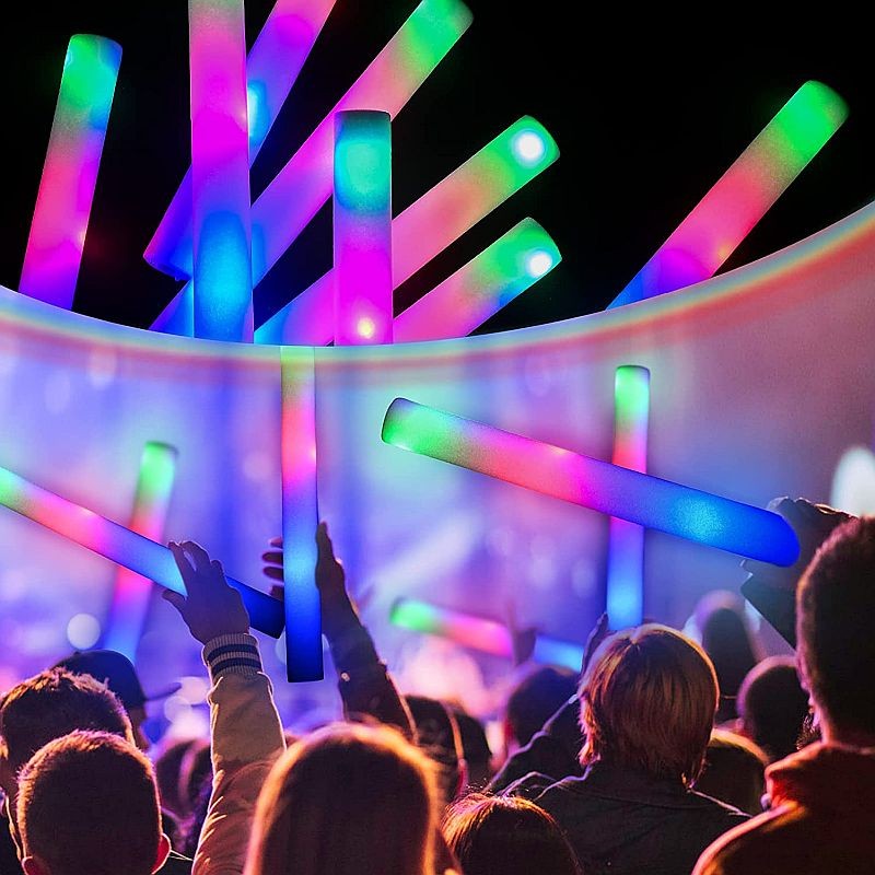 Bagheta foam stick cu led, accesoriu petrecere si festival, lungime 46 cm culoare rosu