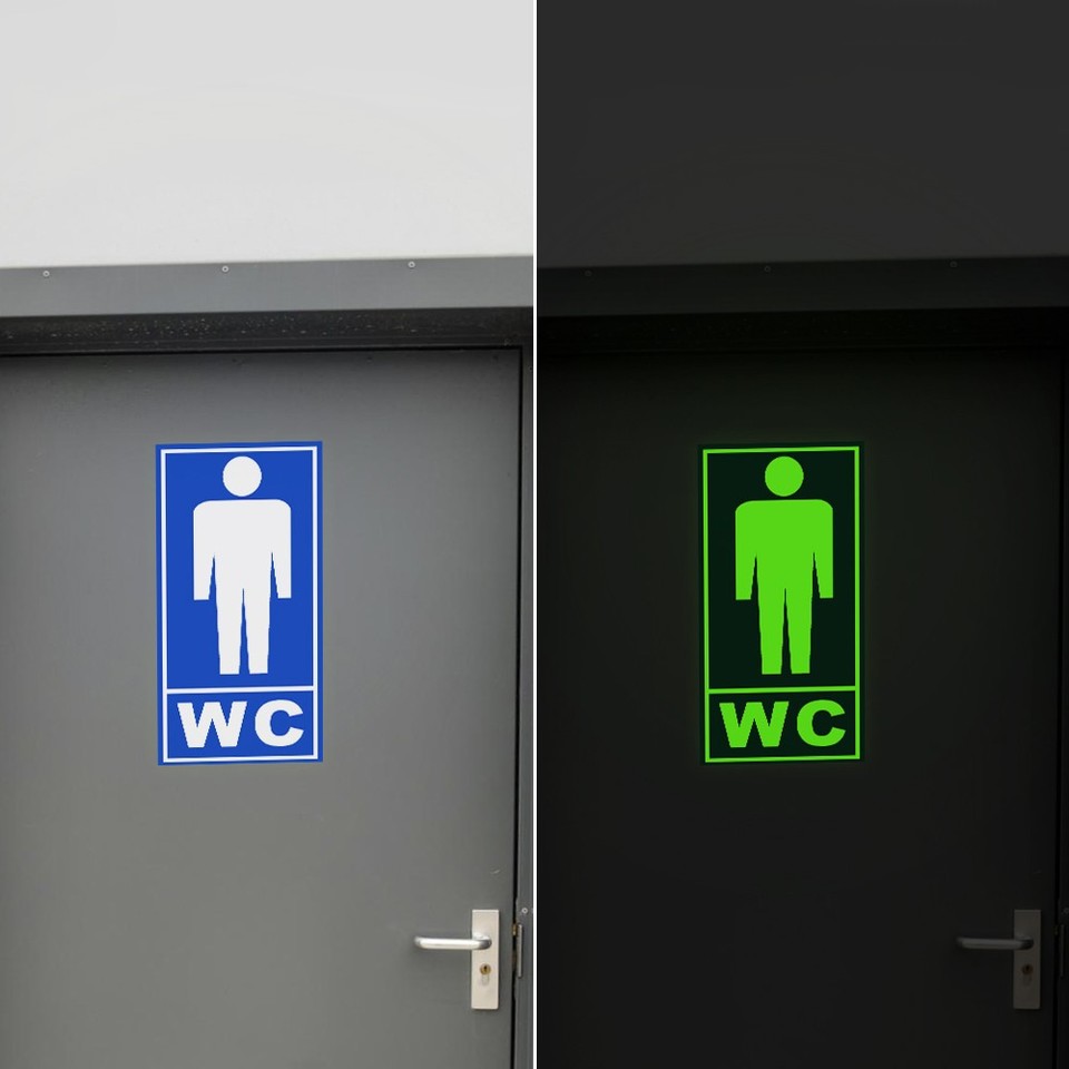 Semn informare fosforescent wc barbati