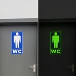 Semn informare fosforescent wc barbati