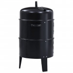 Gratar pe carbuni 3 in 1, capac cu termometru, 2 usi, 3 compartimente cu afumatoare/grill/gatire la abur, 40x40x80 cm