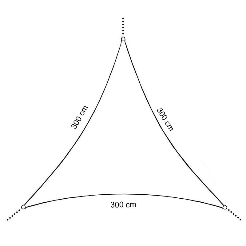 Copertina parasolar triunghiulara, inele prindere, 3x3x3 m, impermeabila 180g/mp