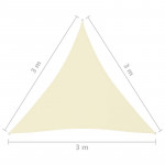 Copertina parasolar triunghiulara, inele prindere, 3x3x3 m, impermeabila 180g/mp