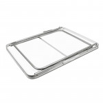 Masa pliabila pentru camping, 80x60x70 cm, blat laminat, cadru aluminiu, alb gri