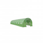 Sera solar tip tunel, 10x3x2 m, ferestre cu plasa anti-insecte, 1 usa rulanta, folie pe cu filtru uv4, verde