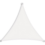 Copertina parasolar triunghiulara 3x3x3 m, impermeabila, protectie uv 90%, 180 g/mp, cu franghii de prindere, alb