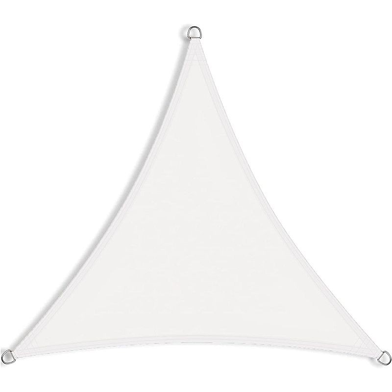 Copertina parasolar triunghiulara 3x3x3 m, impermeabila, protectie uv 90%, 180 g/mp, cu franghii de prindere, alb
