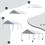 Carport pavilion auto, 3 x 6 x 2.5 m, cadru otel, copertina din polietilena, impermeabil, 180g/mp, gri