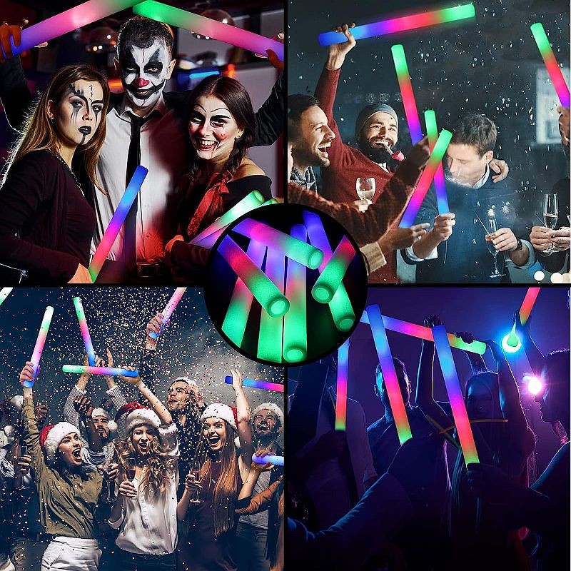 Bagheta foam stick cu led, accesoriu petrecere si festival, lungime 46 cm culoare rosu