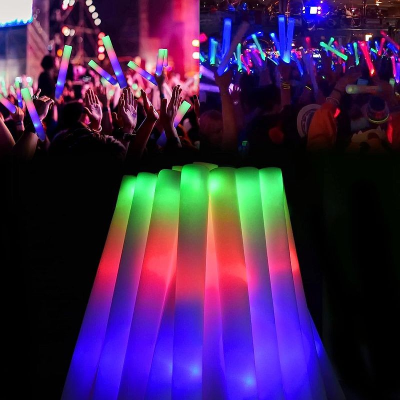 Bagheta foam stick cu led, accesoriu petrecere si festival, lungime 46 cm culoare rosu