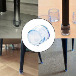 Protectie pentru picioare de mobilier, silicon, transparent, set 8 bucati