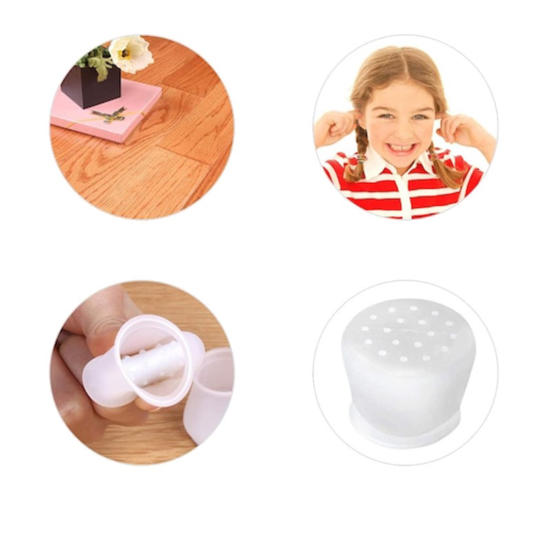 Protectie pentru picioare de mobilier, silicon, transparent, set 8 bucati