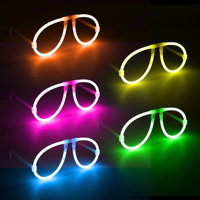 Ochelari luminescenti de petrecere, forma aviator, accesoriu neon, diverse culori culoare galben