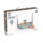 Set de pescuit rotativ buba go fishing, 6 melodii, 21 accesorii, gri