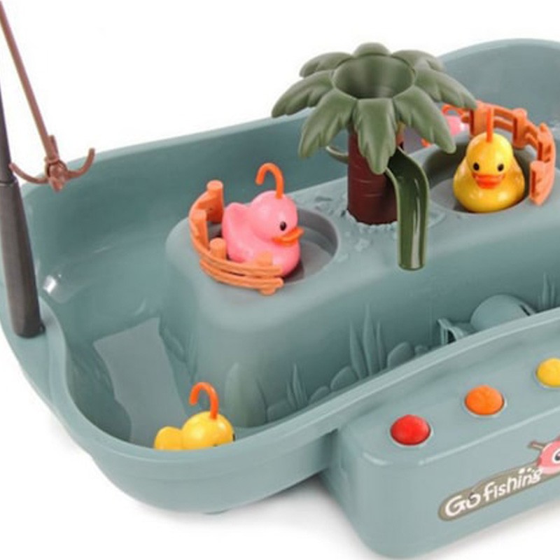 Set de pescuit rotativ buba go fishing, 6 melodii, 21 accesorii, gri