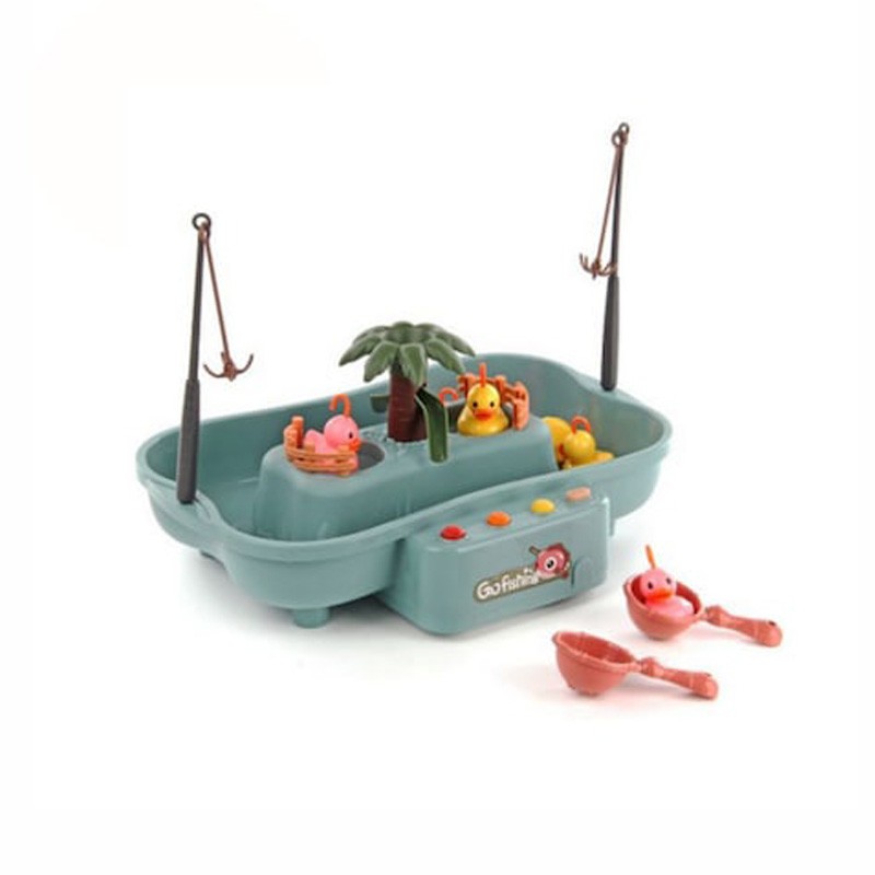 Set de pescuit rotativ buba go fishing, 6 melodii, 21 accesorii, gri