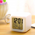 Ceas digital led, 8 melodii, 7 culori, alarma, temperatura, calendar, data