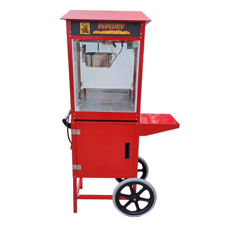 Masina pentru popcorn, 1600w, vas teflon 100 g, 200-230 grade celsius, roti deplasare