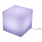 Taburet tip cub iluminat led, 40x40 cm, 16 culori, 4 moduri, control telecomanda