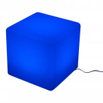Taburet tip cub iluminat led, 40x40 cm, 16 culori, 4 moduri, control telecomanda