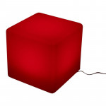 Taburet tip cub iluminat led, 40x40 cm, 16 culori, 4 moduri, control telecomanda