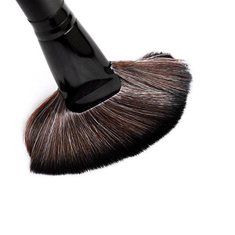Set 24 pensule make-up, diferite dimensiuni, husa piele ecologica, negru