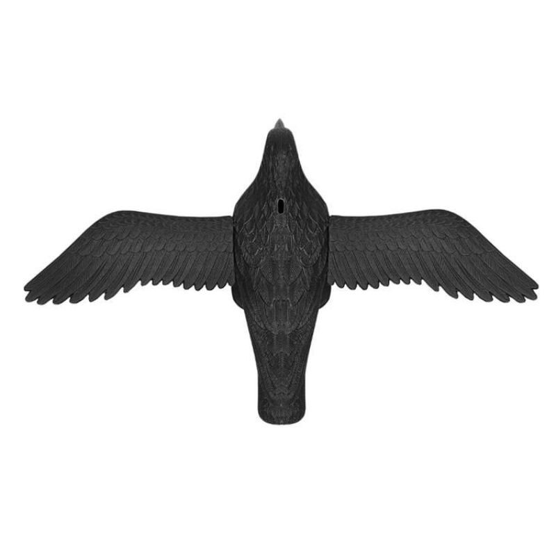 Sperietoare pasari, suport si carlig suspendare, figurina corb, 34x43x24 cm