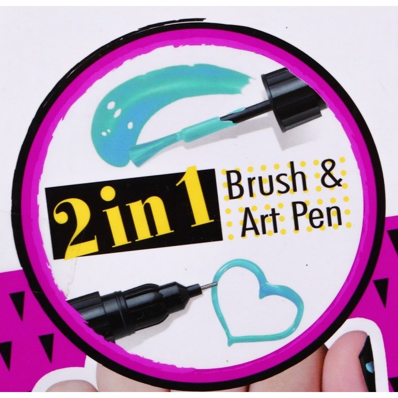 Kit pentru pictat si decorat unghiile, 7 markere, lampa, alimentare baterii, multicolor, 6+