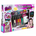 Kit pentru pictat si decorat unghiile, 7 markere, lampa, alimentare baterii, multicolor, 6+