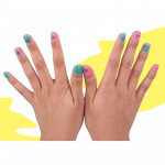 Kit pentru pictat si decorat unghiile, 7 markere, lampa, alimentare baterii, multicolor, 6+