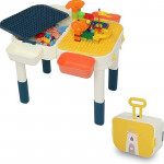Masuta multifunctionala, doua suprafete, compatibila lego, activitati si cuburi constructii, pliabila, 57x59x45 cm