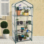 Mini solar de gradina cu 4 niveluri, usa rulou cu fermoar, folie pvc, 160x69x49 cm