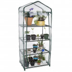 Mini solar de gradina cu 4 niveluri, usa rulou cu fermoar, folie pvc, 160x69x49 cm