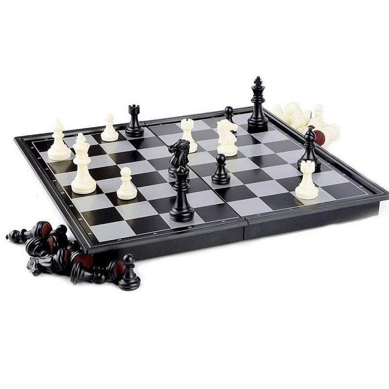 Sah magnetic, joc interactiv cu 32 piese, tabla de joc 32x32 cm