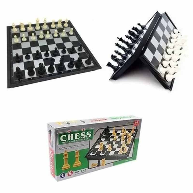 Sah magnetic, joc interactiv cu 32 piese, tabla de joc 32x32 cm