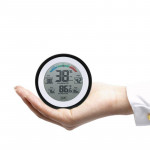 Termometru cu higrometru digital, display lcd, control touch, 9 cm, negru