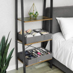 Organizator pliabil pentru sertar, 24 compartimente, 32.5 x 32.5 cm, textil, gri