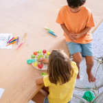 Ceas educativ pentru copii, puzzle lemn cifre limba engleza, +3 ani