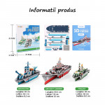 Puzzle 3d cu 3 nave portavion, carton multicolor