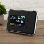 Ceas de birou, proiector cu led reglabil, ecran lcd, alarma, data, statie meteo de interior