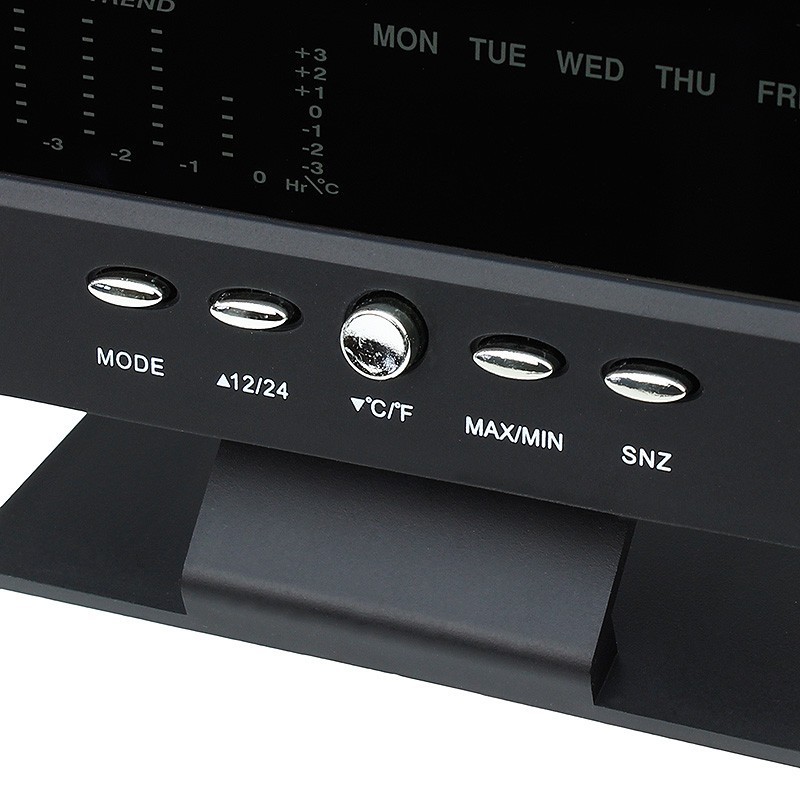Ceas digital cu termometru si higrometru, control vocal, statie meteo, alarma, snooze, senzor de sunet, ecran lcd