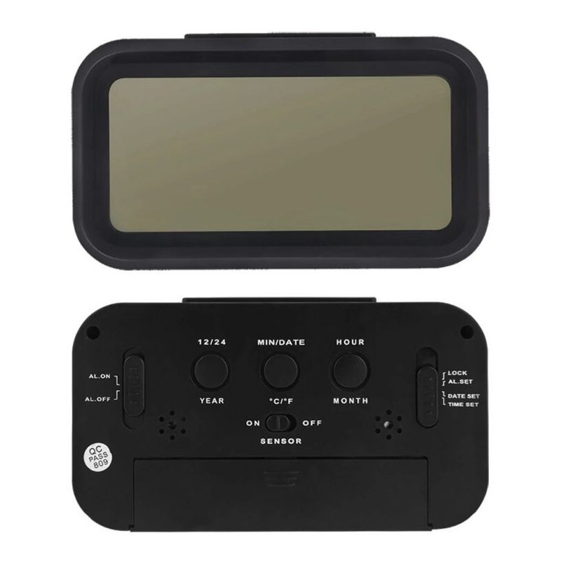 Ceas digital de birou, afisaj lcd, temperatura interior, alarma, data, iluminare de fundal