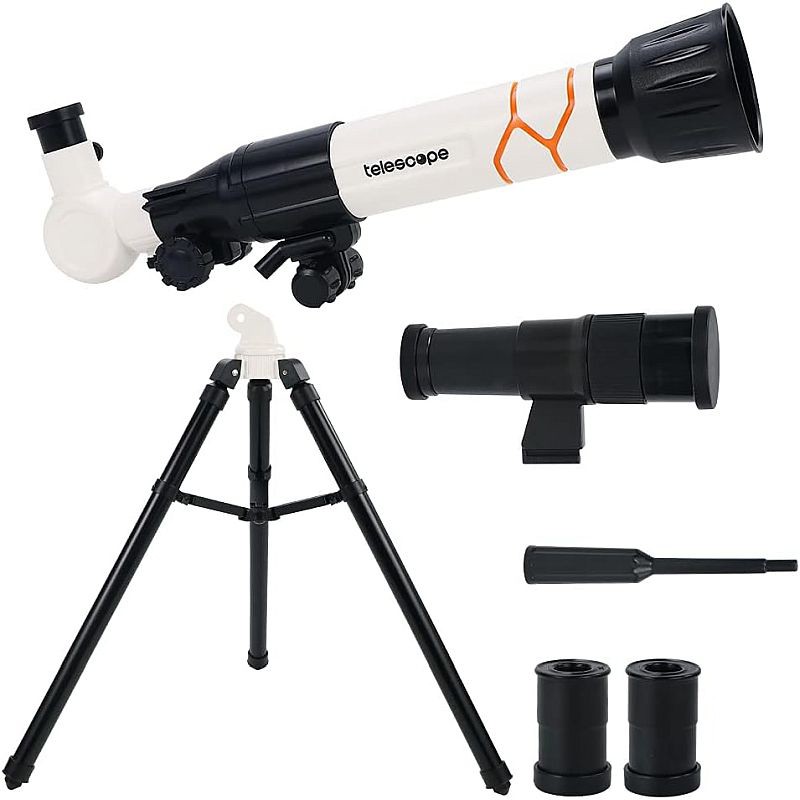 Telescop astronomic pentru copii, cu trepied, oculare 10-40x, varsta 6+